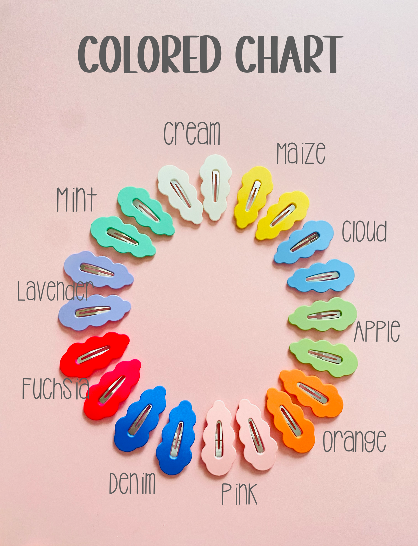 Wavy Acrylic Snap Clip Set