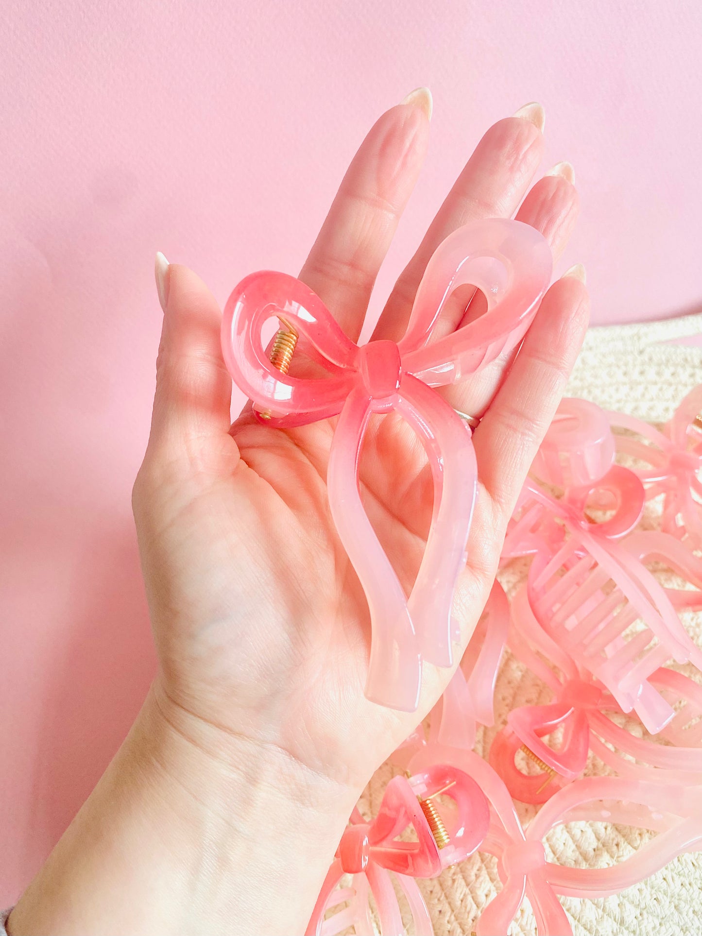 Pink Coquette Claw Clips