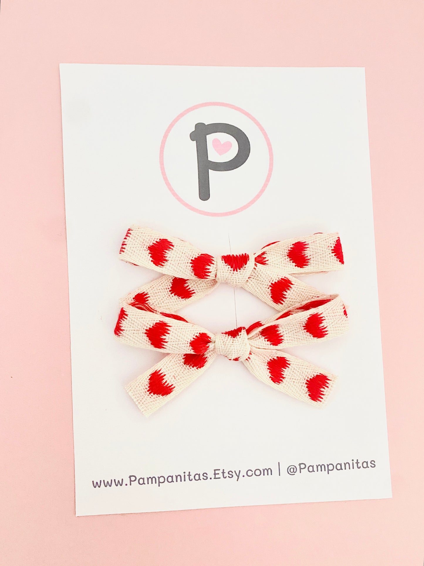 Red & Cream Hearts Pattern
