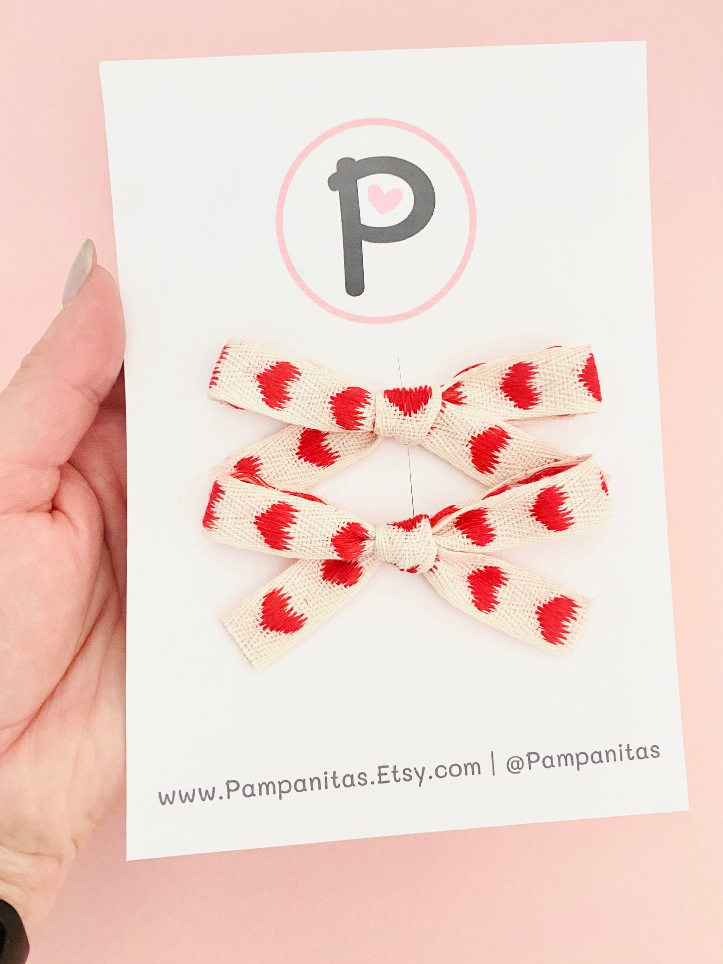 Red & Cream Hearts Pattern