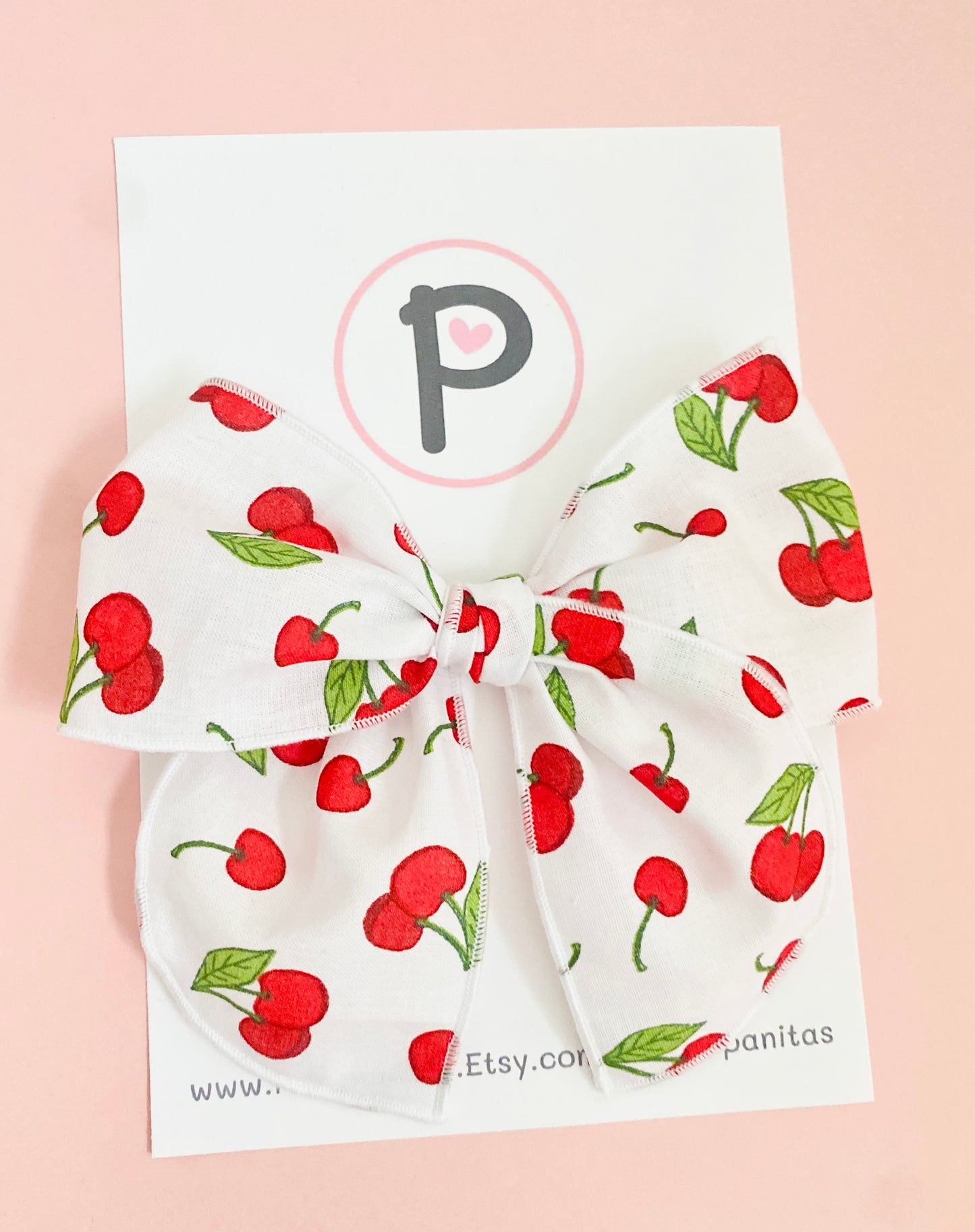 Hair Bows - Cherry Pattern