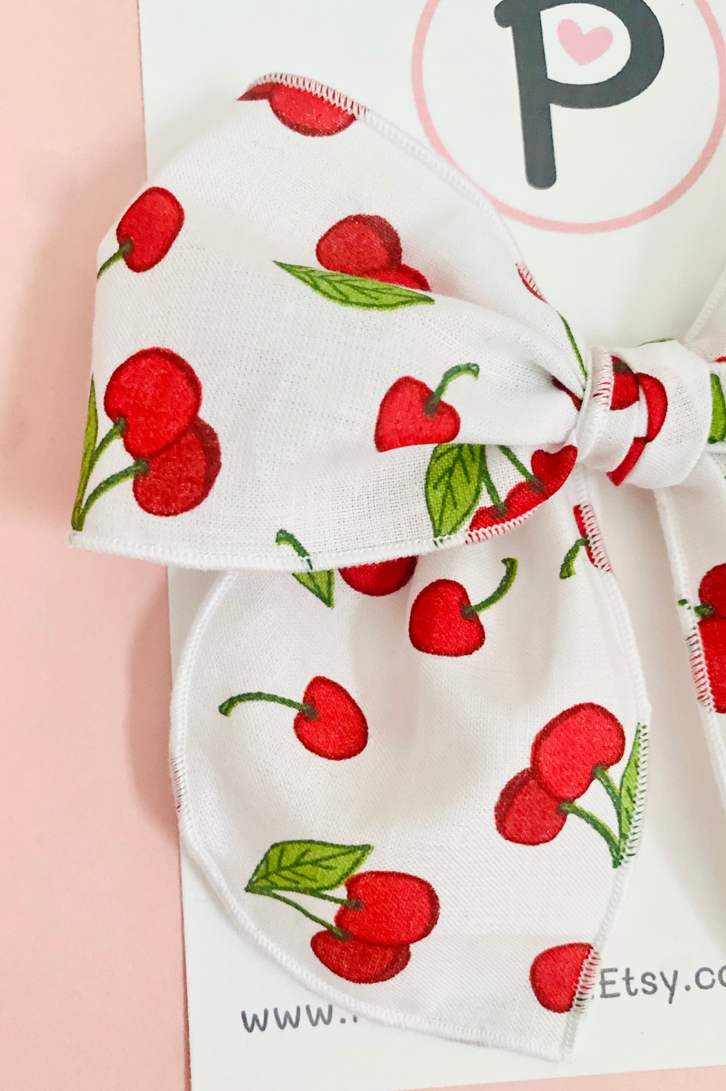 Hair Bows - Cherry Pattern