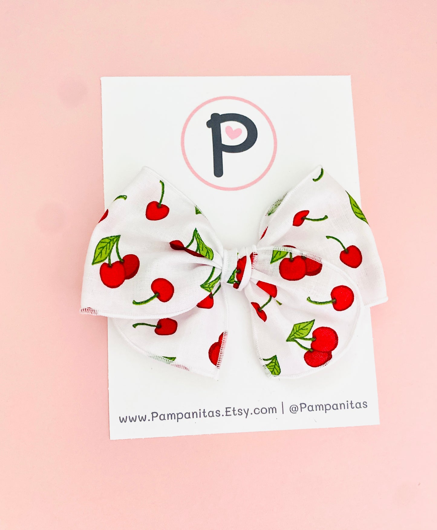 Hair Bows - Cherry Pattern