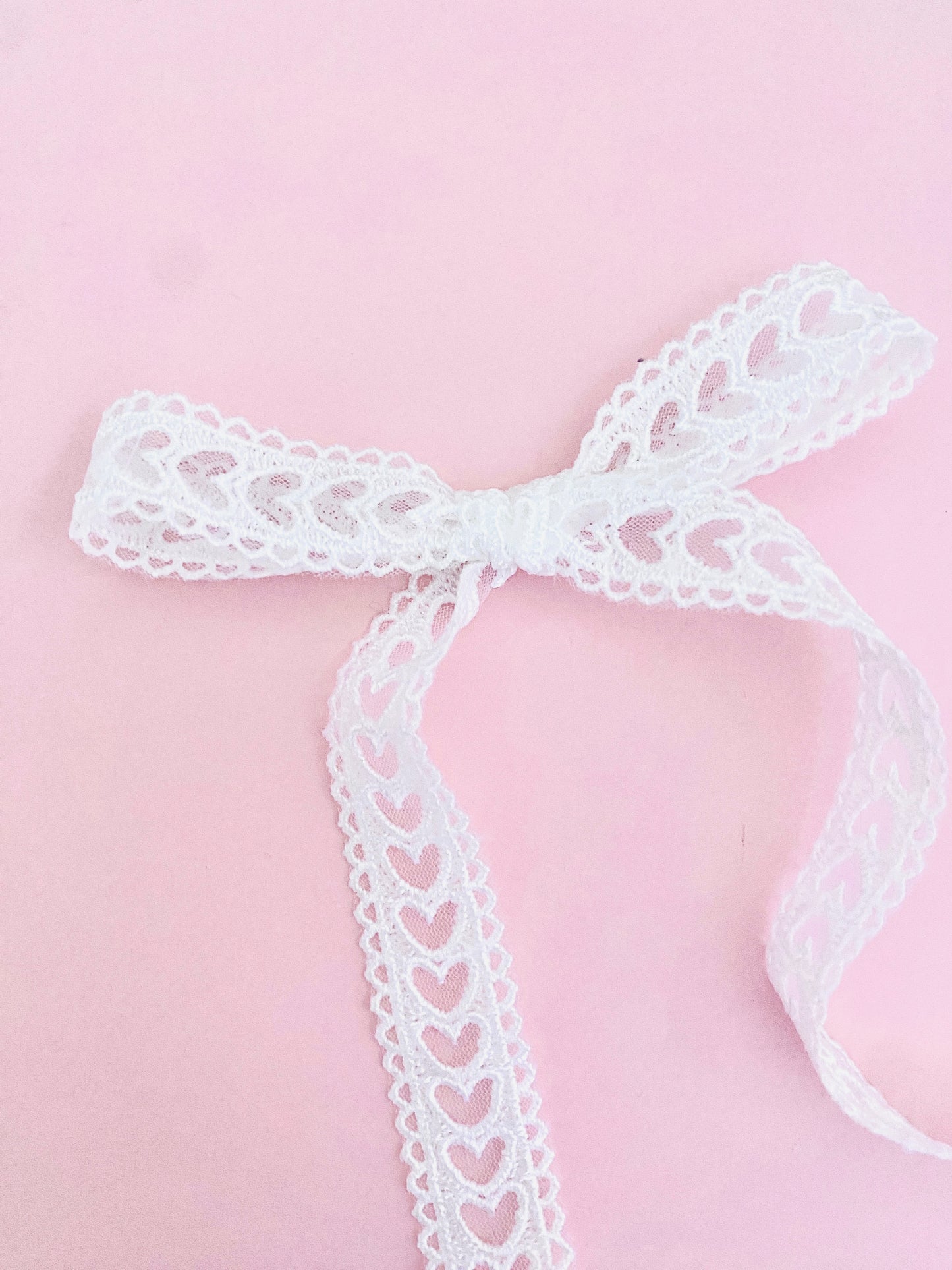 White Valentina Hollow Hearts Pattern
