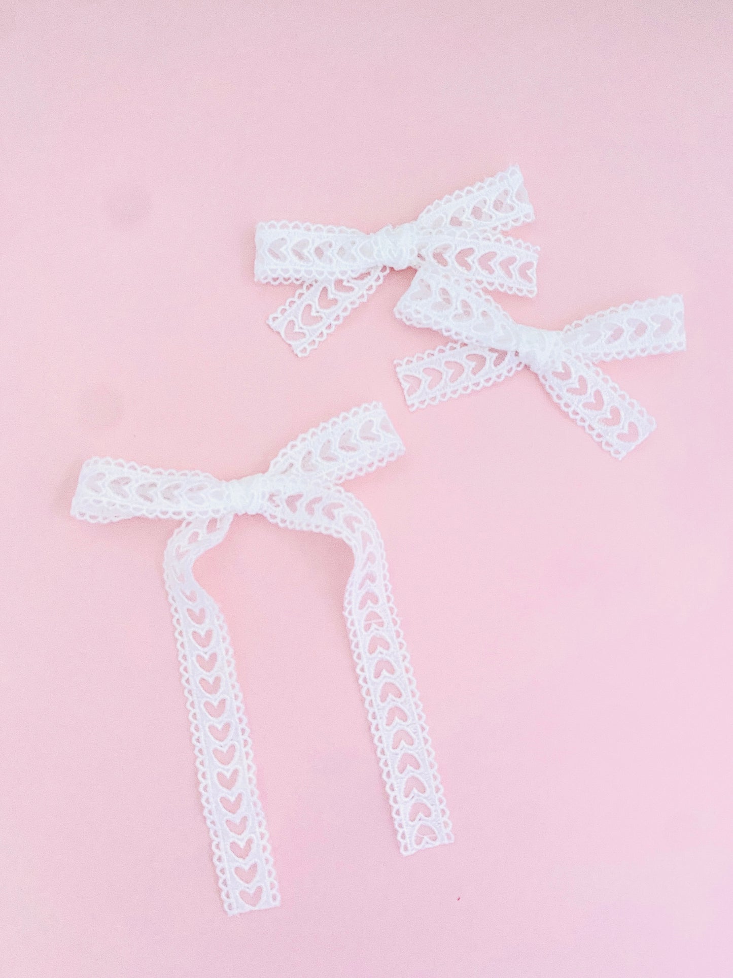 White Valentina Hollow Hearts Pattern