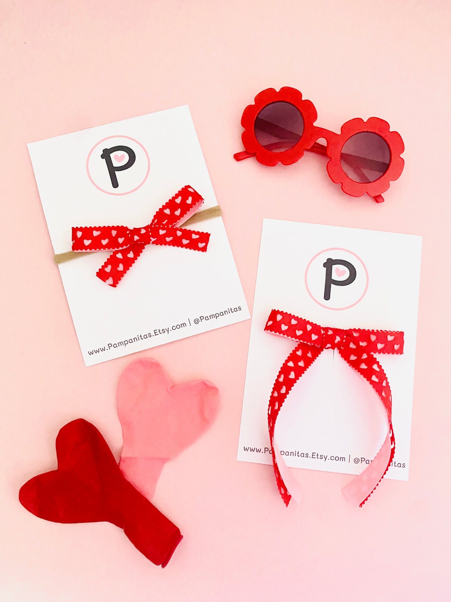 Red & Pink Hollow Hearts Pattern