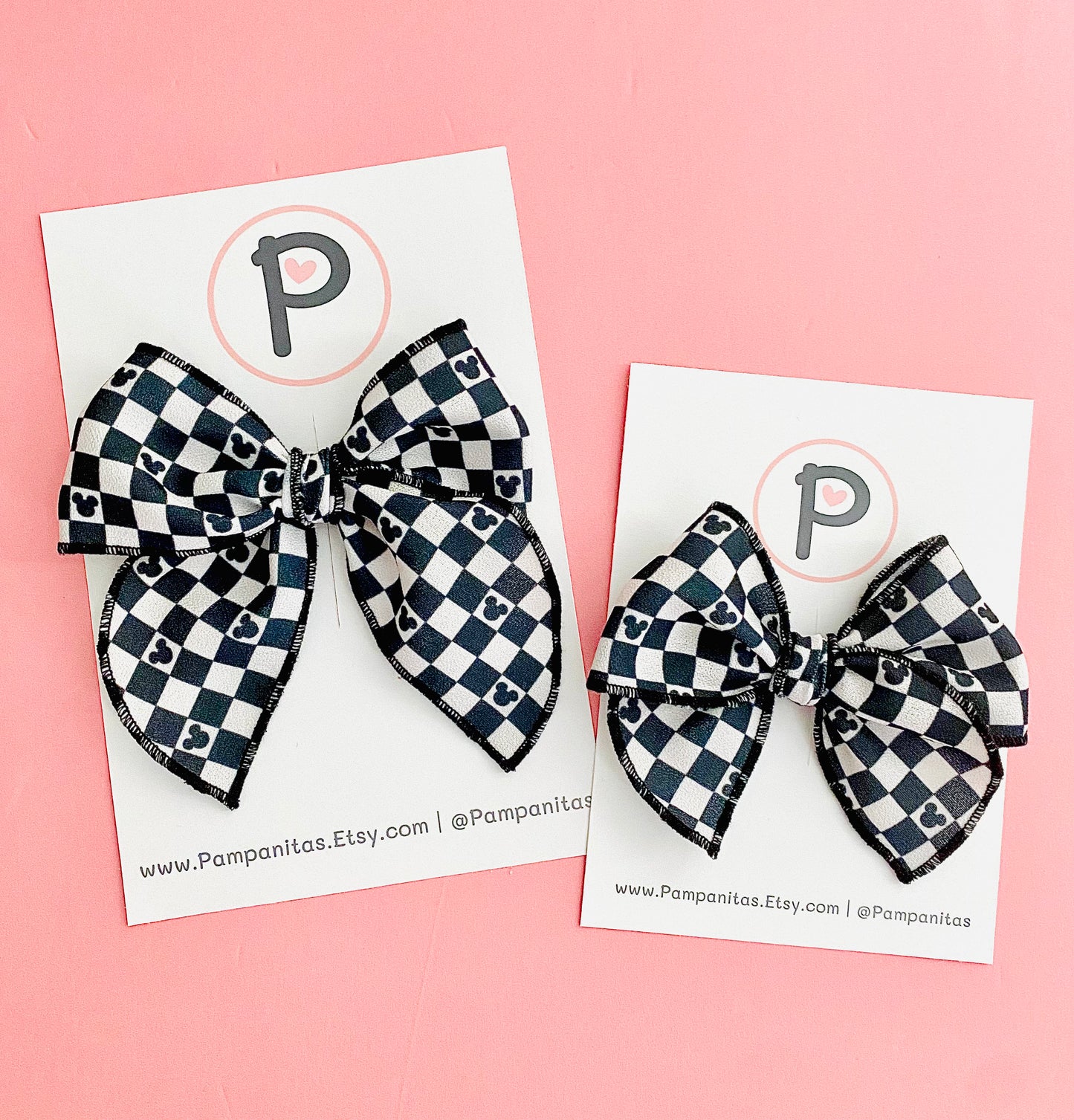 Black and White Mickey Checkers