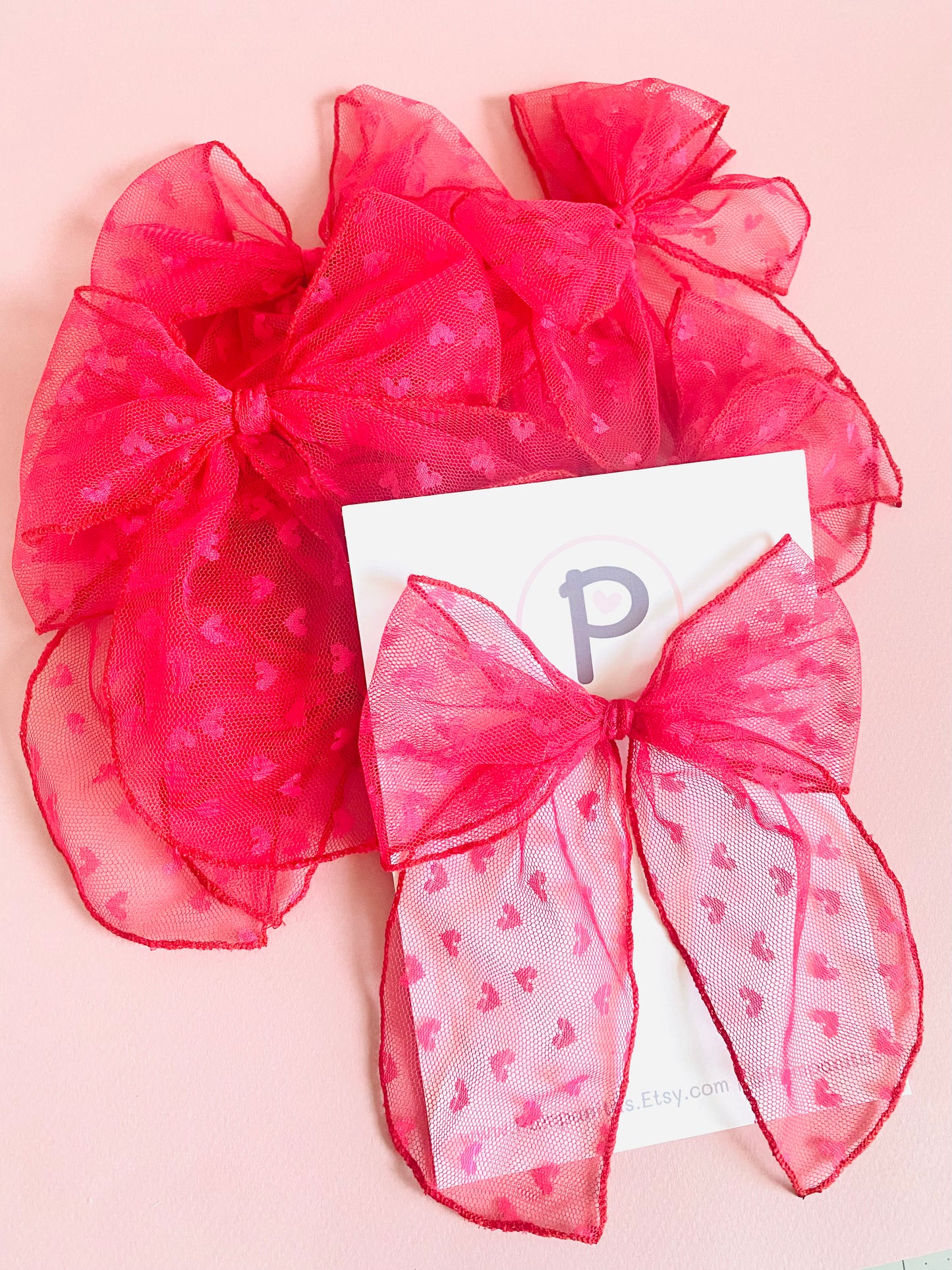 Hearts Mesh Bow