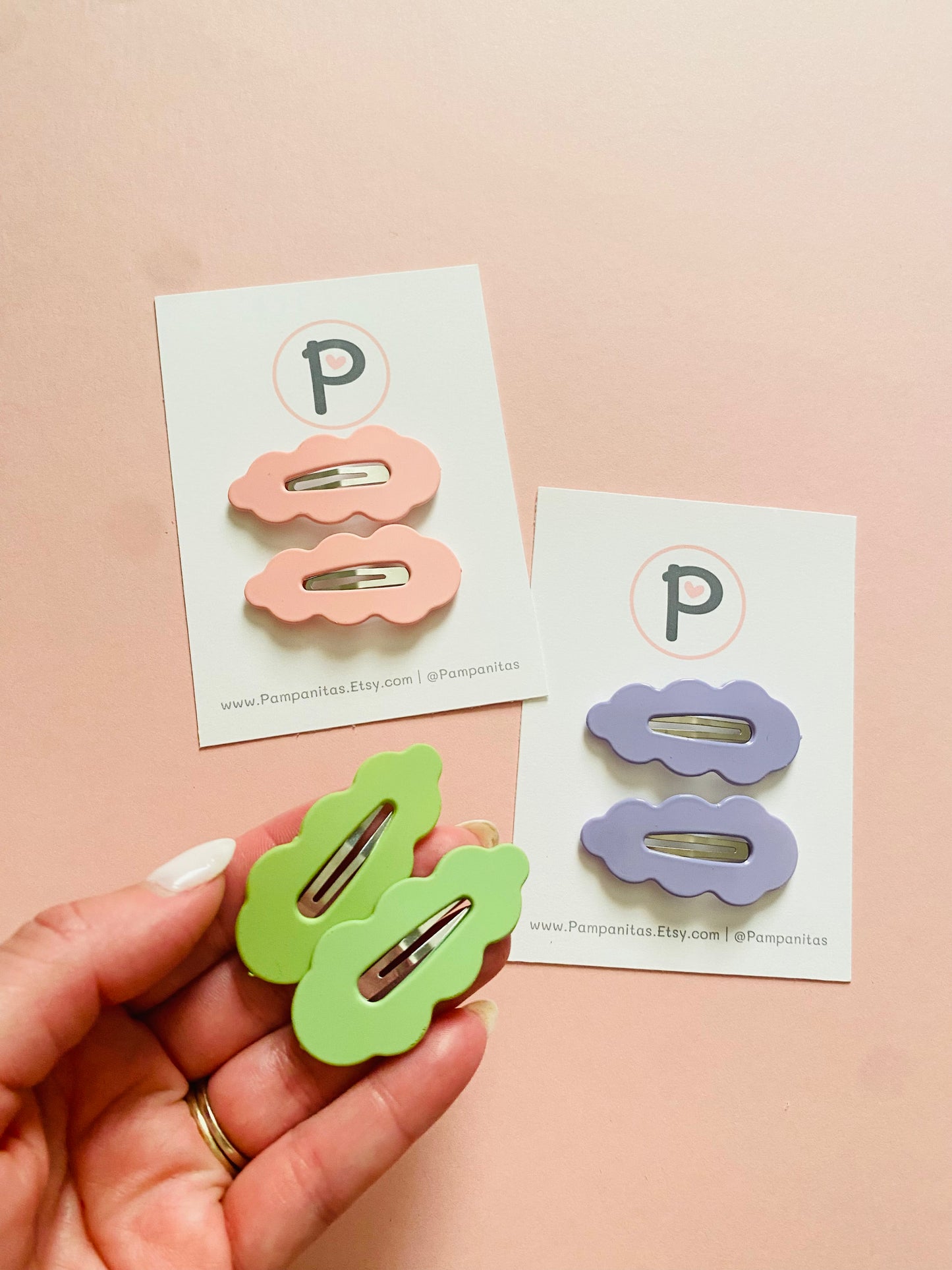 Wavy Acrylic Snap Clip Set